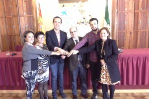 Rosa Onieva, María Luisa Martín, José María Martín, Amador Carmona, Óscar Bleda y Clementina Ortiz.