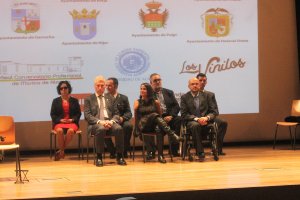 Los galardonados antes de recibir sus distinciones de los Premios FAAM Oro 2016, situados en el escenario.