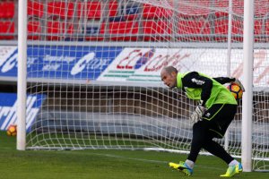 Mikel Saizar en su primer entrenamiento.