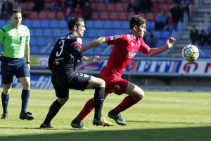 Fran Vélez en el Numancia-Almería de la pasada Liga.