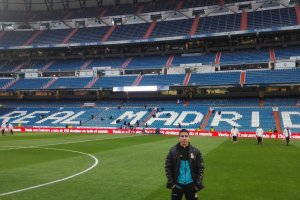 Cristóbal Gil en el Santiago Bernabéu.