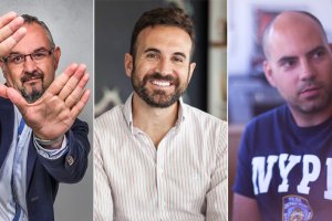 Los tres creativos: Ángel Rueda Jr., David García Teruel y Víctor Miralles.