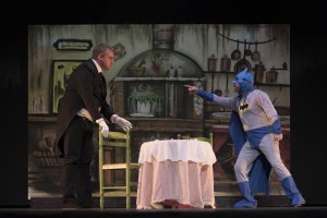 Escena de la comedia  "Aquí sufriendo".