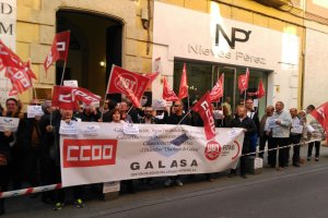 Imagen de la protesta de ayer en Diputación