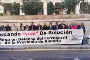 Acto de la Mesa del Tren, ayer.