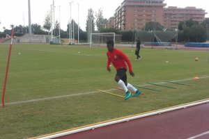 Ramón Azeez, en el entrenamiento de este martes.
