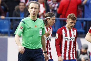 Borbalán en un partido del Atlético en el Vicente Calderón.