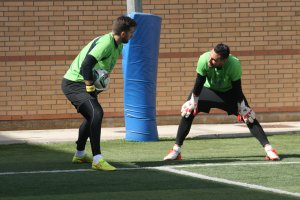 Álvaro y Manuel García entrenando con el CD El Ejido.