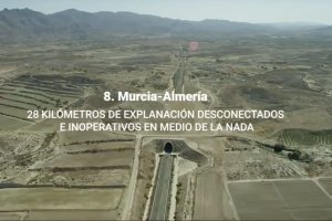 Imagen de obras del AVE en un vídeo de la patronal valenciana.