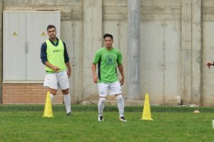 Javilillo y Samu Corral en un entrenamiento.