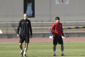 Soriano y Pozo en el entrenamiento.