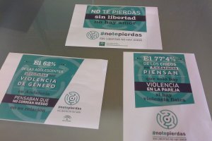 Carteles de la campaña contra la violencia machista.
