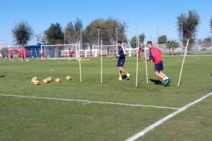 Entrenamiento del filial sevillista.
