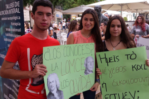 Alumnos de Bachillerato en Almería durante la huelga educativa del 26 de octubre de 2016.
