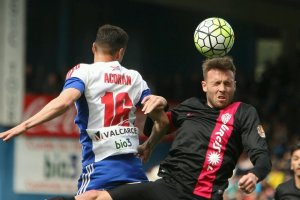 José Ángel en el partido de Ponferrada (1-3).