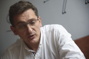 Sánchez Teruel durante la entrevista.