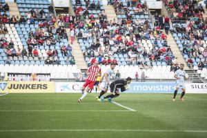 Soriano en una jugada del partido ante el Nàstic de la pasada temporada.