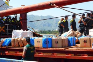 Hachís intervenido en el buque Martí N, el último de la Operación Urca.