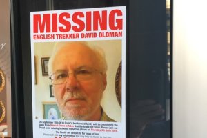 Imagen de uno de los carteles colgados por la familia durante la búsqueda de David Oldman.