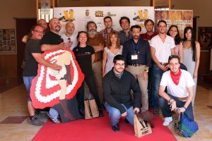 Foto de familia con los cortometrajistas de esta edición.