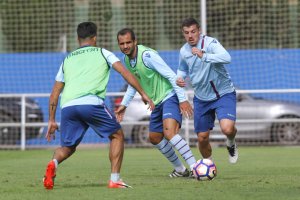 Verza en el entrenamiento del Levante.