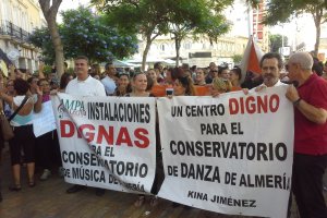 Manifestación que ha recorrido esta tarde las calles de Almería.