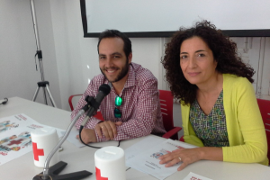 Fran Vicente y Mar Pageo en rueda de prensa.