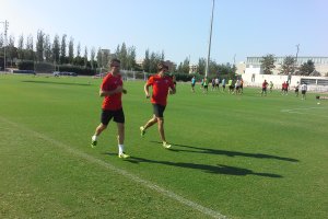 Corona y Dubarbier haciendo carrera continua.