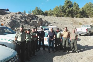El delegado con parte del dispositivo puesto en marcha.