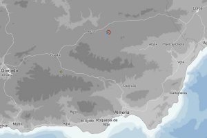 Imagen del epicentro del seísmo obtenida del Instituto Geográfico Nacional.