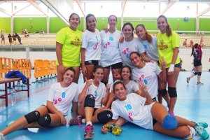 Las chicas del Almería Sostenible Mintonette.