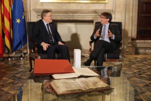 Los dos presidentes, ayer en Valencia.