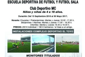 Cartel con las actividades de la escuela.