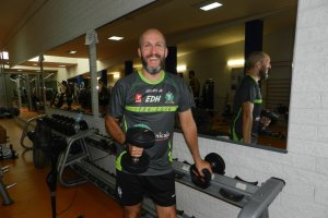 Enrique de Haro en el gimnasio del pabellón Moisés Ruiz.