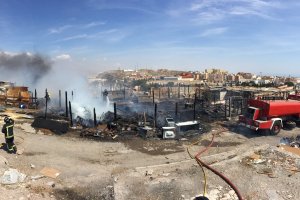 Zona afectada por las llamas.