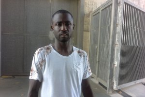 Diamamka, este domingo, después del entrenamiento.