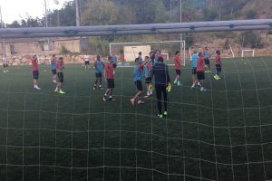 Soriano trabajó con sus muchachos en Girona.