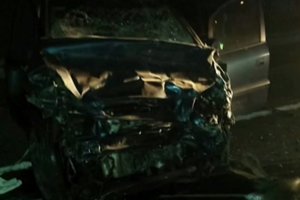Imagen de uno de los dos vehículos que se vieron involucrados en el accidente en la Autovía del Almanzora. TVE