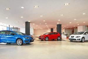 Zona de exposición de vehículos en un concesionario de la provincia.