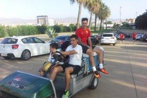 Ximo en el cochecito.