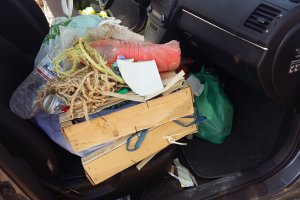 Residuos recogidos por Alexis Pineda en su práctica del ‘Basuring’.