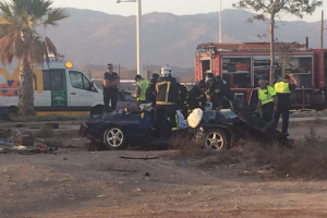 Imagen del accidente ocurrido en la carretera de Níjar.
