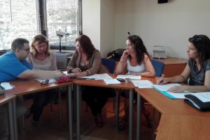 Momento de la reunión en la sede del PP