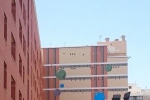 Detalle de una de las medianeras concluidas