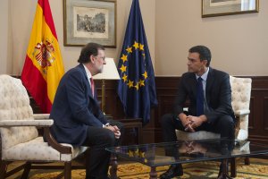 Encuentro entre Mariano Rajoy y Pedro Sánchez esta mañana.