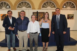 Ángel Escobar, vicepresidente 2º de la Diputación; Luis García Yepes, autor de la obra; José Sorroche, cantaor y protagonista del libro; Ana Martínez