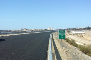 Estado actual de la carretera durante las obras.