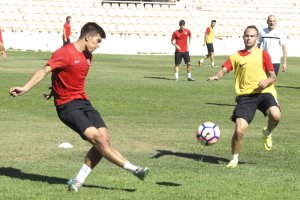 Quintanilla en el entrenamiento de este lunes.