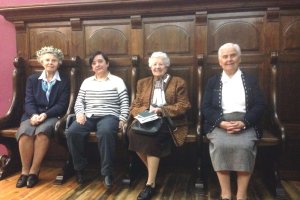 Las cuatro religiosas, en una visita al Santuario del Saliente.