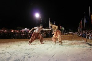 Foto de archivo de la prueba de lucha morisca.